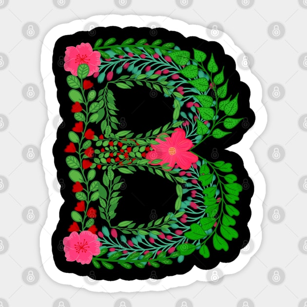 LETTER B FROM LEAVES AND FLOWERS Sticker by FLOWER_OF_HEART